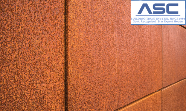  WEATHERED CORTEN STEEL.